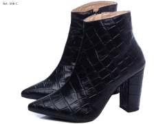 Imagem do Bota Bico Fino Feminina 50B-C Croco Preto Torricella