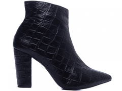 Bota Bico Fino Feminina 50B-C Croco Preto Torricella - netpizante