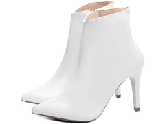 Bota Bico Fino Feminina 50B-E Torricella Salto Fino Branca - netpizante