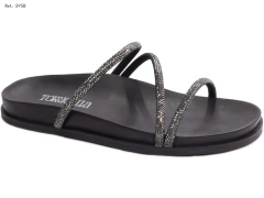 Sandália Feminina Papete Birken Strass