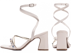 Sandália Social Feminina Torricella Salto Grosso Off White - comprar online