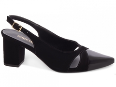 Sandália Feminina Scarpin Salto Médio -Preto - comprar online