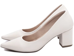 Sapato Scarpin Torricella Salto Médio Off White - netpizante