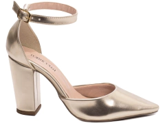 Sapato Scarpin Chanel Torricella Metalizado Ouro Light