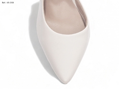 Sapato Scarpin Torricella Salto Bloco Aberto do Lado-Branco Noiva