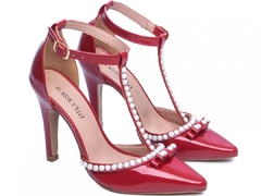 Sapato Scarpin Salto Fino Moda Festa Torricella Verniz Vermelho - comprar online