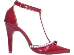 Sapato Scarpin Salto Fino Moda Festa Torricella Verniz Vermelho
