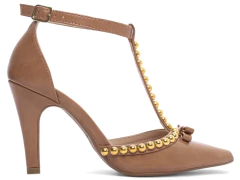 Imagem do Sapato Scarpin Elegante Salto Fino Off White 34 ao 39 - Caramelo