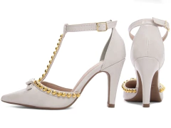 Sapato Scarpin Elegante Salto Fino Off White 34 ao 39 - comprar online