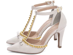 Sapato Scarpin Elegante Salto Fino Off White 34 ao 39 na internet
