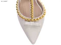 Imagem do Sapato Scarpin Elegante Salto Fino Off White 34 ao 39