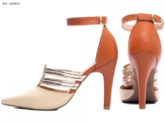 Sapato Scarpin 66082D Salto Fino Torricella Metalizado Specchio Ouro Light - loja online