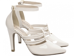 Sapato Scarpin Luxo Torricella Salto Fino Alto Verniz Off White na internet
