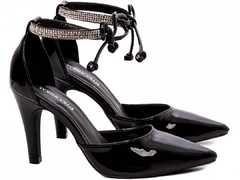 Sapato Scarpin Elegante Torricella Salto Fino Verniz Preto