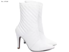 Bota Bico Fino Feminina Torricella 67026B Matelassê Branco - comprar online
