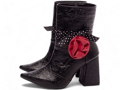 Bota Feminina Bico Fino Cano Médio Salto Bloco Grosso -Frete Grátis - comprar online