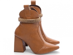 Bota Feminina Bico Fino Salto Grosso Cano Médio-Lançamento