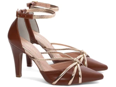 Sapato Scarpin Torricella Salto Fino Elegante Caramelo - loja online