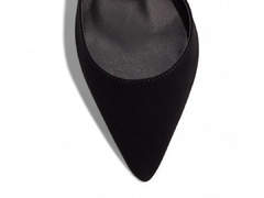 Imagem do Sapato Scarpin Luxo Salto Fino Preto Strass Prata