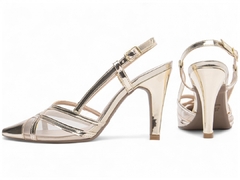 Sandália Scarpin Salto Fino Torricella Specchio Ouro Light - comprar online