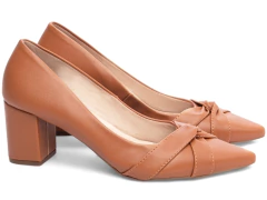 Imagem do Sapato Scarpin Torricella Salto Grosso Elegante - Caramelo