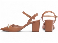 Sandália Scarpin Torricella Salto Grosso Baixo Caramelo - comprar online