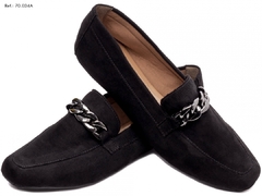 Mocassim Feminino Solado Baixo Lançamento Torricella Camurça Preto - comprar online