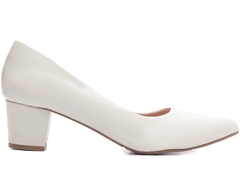 Sapato Scarpin Salto Bloco Grosso Tamanho Grande 40 ao 44 Branco - comprar online