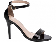 Sandália Feminina Salto Fino Alto Verniz Preto