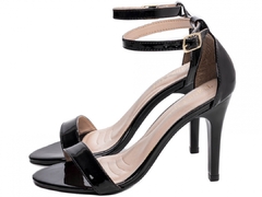 Sandália Feminina Salto Fino Alto Verniz Preto - netpizante