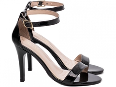 Sandália Feminina Salto Fino Alto Verniz Preto - comprar online