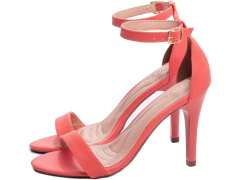 Sandália Feminina Salto Fino Alto Napa Rosa