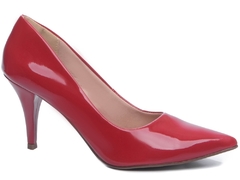 Sapato Scarpin Salto Fino Médio 39 ao 44 Verniz Vermelho