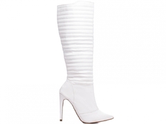 Bota Feminina Cano longo Salto 12 Branca - comprar online