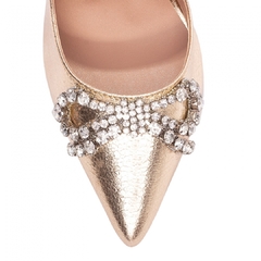 Sandália Scarpin Salto 12 Dourado -Coleção Nova - comprar online