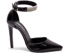 Sapato Scarpin Salto 12 Laço Strass Prata - loja online