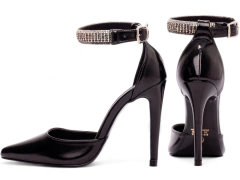 Sapato Scarpin Salto 12 Laço Strass Prata - netpizante