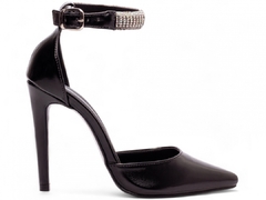 Sapato Scarpin Salto 12 Laço Strass Prata