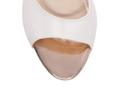 Imagem do Sandália Feminina Tamanho Grande Verniz Branco 40 ao 43