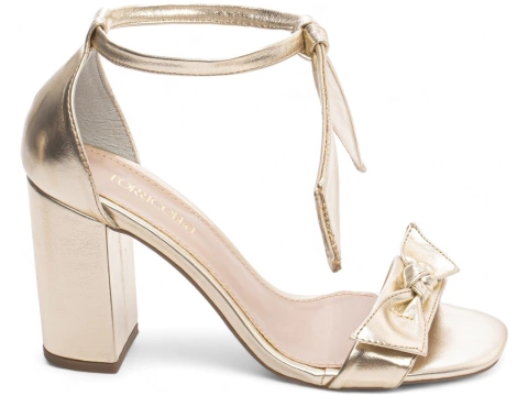 Sandália Feminina Salto Grosso Ouro Light