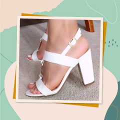 Sandália Feminina Salto Alto Grosso Casual - comprar online