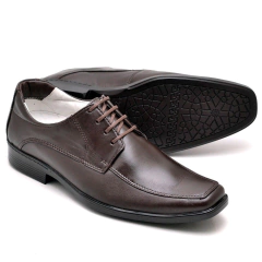 Sapato Social Clássico Cadarço Couro de Carneiro Solado Costurado - comprar online