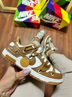 Novo Tênis Moda Dunk Low Pro Of 50 Calce Fácil Caramelo - netpizante