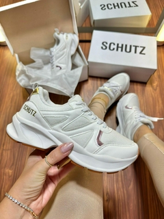Tênis Modelo Schutz Fit Moda Feminina Branco Rosa - loja online
