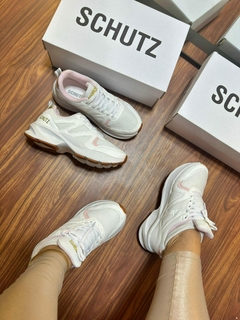 Tênis Modelo Schutz Fit Moda Feminina Branco Rosa - netpizante
