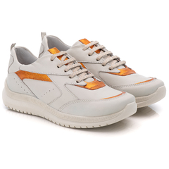 Tênis Feminino Via R Couro Legitimo Super Conforto Uso Casual