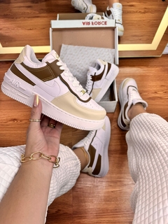 Tênis Feminino Air Force Shadow Branco /Caramelo - netpizante