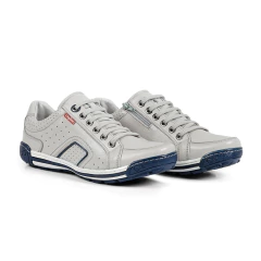 Sapatênis Masculino Couro Original Solado Pegada Segura Costurado - comprar online