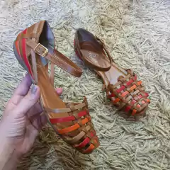 Sandália Via Jully Feminina Rasteira Linha Confort Couro Legitimo Moda Casual na internet