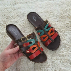 Sandália Tamanco Rasteira Via Jully Feminina Confort Couro Legitimo Moda Artesanal 34 ao 43 - comprar online